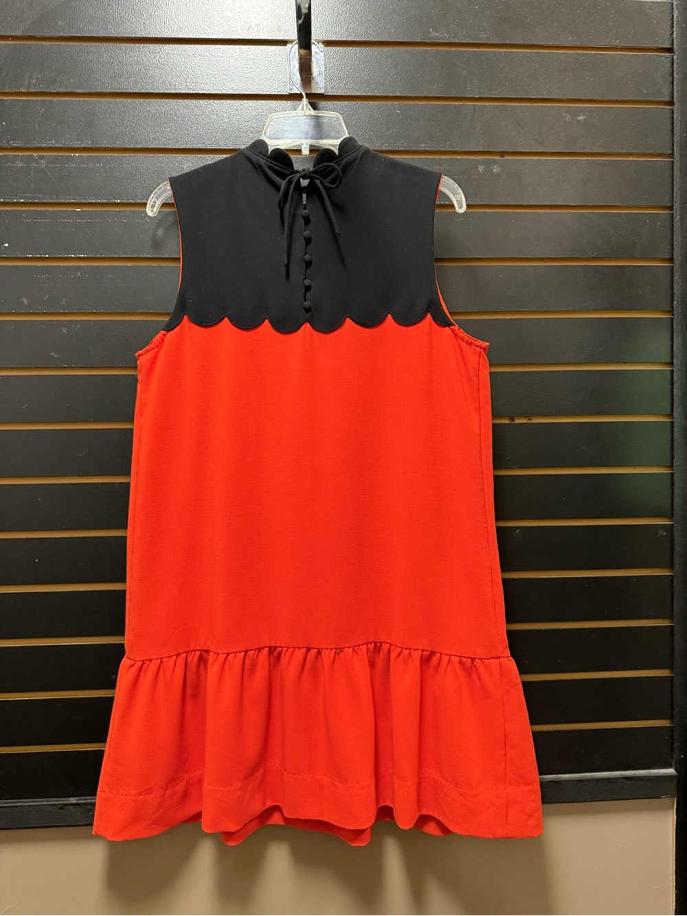Victoria Beckham for Target Size L Orange Black Scallop Drop Waist Dress - Picture 4 of 4